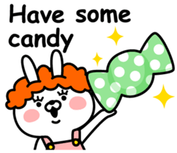 Cheerful rabbit for everyday use English sticker #14111953