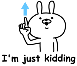 Cheerful rabbit for everyday use English sticker #14111955