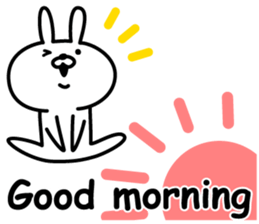Cheerful rabbit for everyday use English sticker #14111962