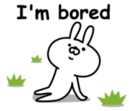 Cheerful rabbit for everyday use English sticker #14111963