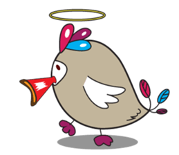 Mischievous Bird with Special Crested sticker #14112598