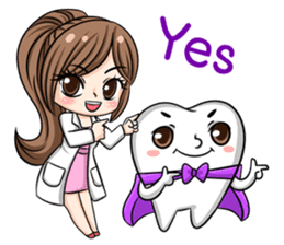 Happy lovely dentist and smart tooth sticker #14114956