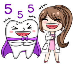 Happy lovely dentist and smart tooth sticker #14114959