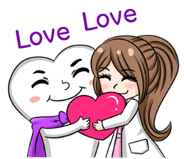 Happy lovely dentist and smart tooth sticker #14114960