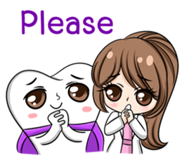 Happy lovely dentist and smart tooth sticker #14114971