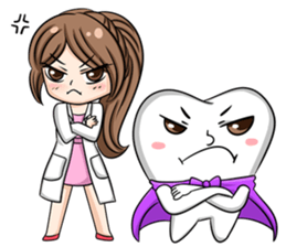 Happy lovely dentist and smart tooth sticker #14114972