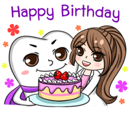 Happy lovely dentist and smart tooth sticker #14114983