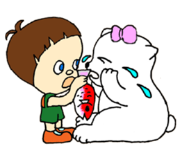 Ribbon and Boy sticker #14119849