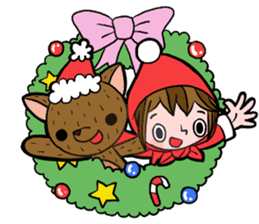 Merry Christmas little red riding hood sticker #14124018