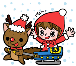 Merry Christmas little red riding hood sticker #14124024