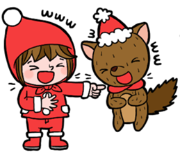 Merry Christmas little red riding hood sticker #14124025