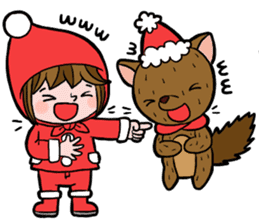 Merry Christmas little red riding hood sticker #14124025