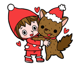 Merry Christmas little red riding hood sticker #14124027