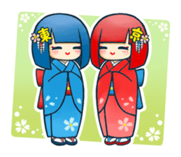 Tokyo kimono sisters sticker #14126543