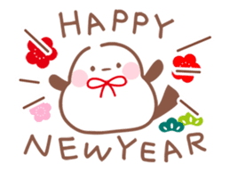 A white bird Long-tailed Bushtit sticker #14126766