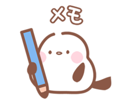 A white bird Long-tailed Bushtit sticker #14126785