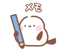 A white bird Long-tailed Bushtit sticker #14126785