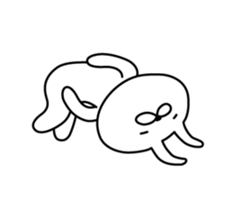Bunny lying down English sticker #14127623
