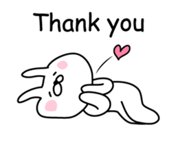 Bunny lying down English sticker #14127627