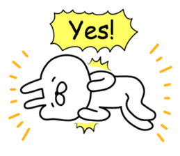 Bunny lying down English sticker #14127629