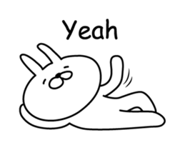 Bunny lying down English sticker #14127630