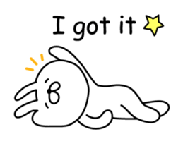 Bunny lying down English sticker #14127631