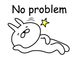 Bunny lying down English sticker #14127633