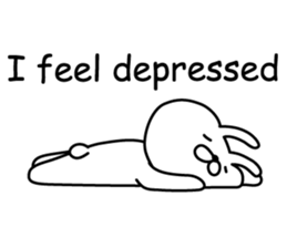 Bunny lying down English sticker #14127635