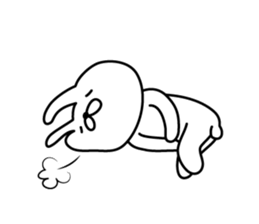 Bunny lying down English sticker #14127639