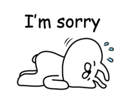 Bunny lying down English sticker #14127643