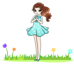 Happy cute girl version2 sticker #14129638