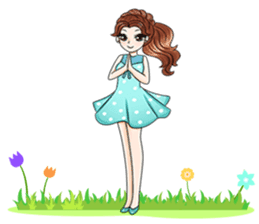 Happy cute girl version2 sticker #14129638