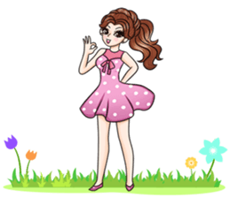 Happy cute girl version2 sticker #14129639
