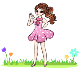 Happy cute girl version2 sticker #14129639