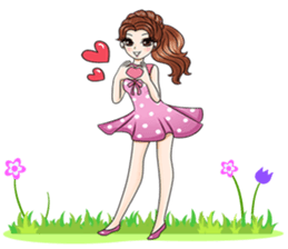 Happy cute girl version2 sticker #14129641