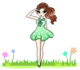 Happy cute girl version2 sticker #14129642