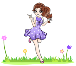 Happy cute girl version2 sticker #14129645