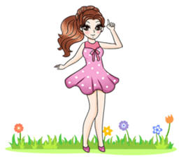 Happy cute girl version2 sticker #14129646