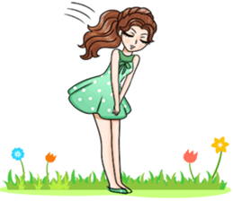 Happy cute girl version2 sticker #14129648