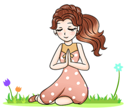 Happy cute girl version2 sticker #14129652