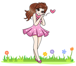 Happy cute girl version2 sticker #14129653