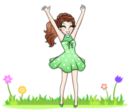 Happy cute girl version2 sticker #14129657