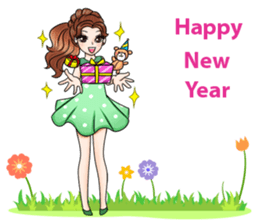 Happy cute girl version2 sticker #14129661