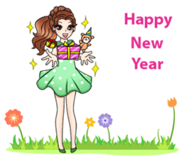 Happy cute girl version2 sticker #14129661