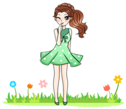 Happy cute girl version2 sticker #14129666