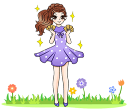 Happy cute girl version2 sticker #14129667