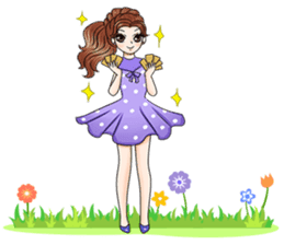 Happy cute girl version2 sticker #14129667