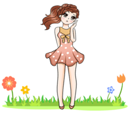 Happy cute girl version2 sticker #14129670