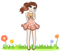 Happy cute girl version2 sticker #14129670
