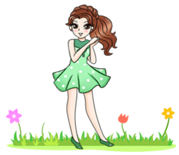 Happy cute girl version2 sticker #14129676